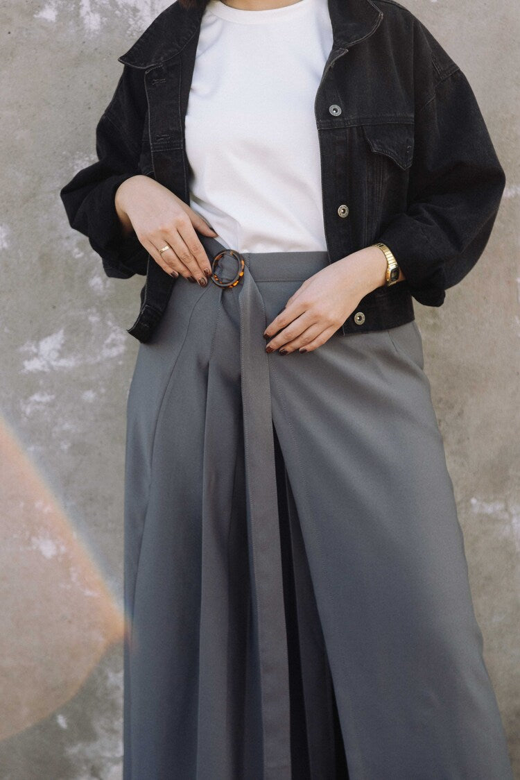 Falda Claudina Soto Gris
