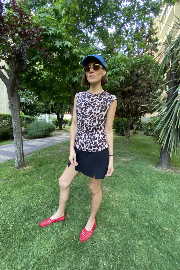 Top Plisado Leopardo