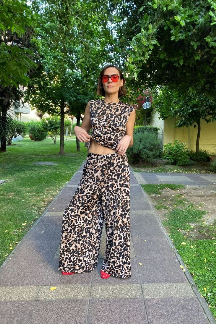Pantalón palazzo Leopardo