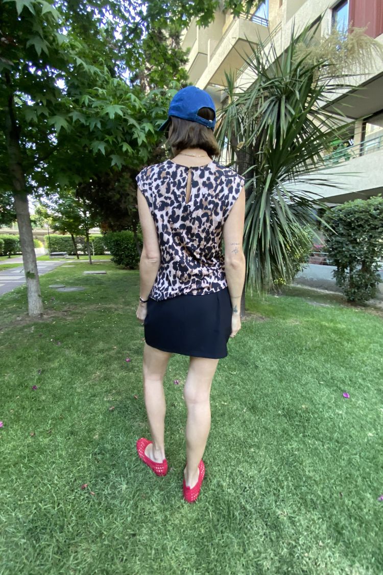 Top Plisado Leopardo